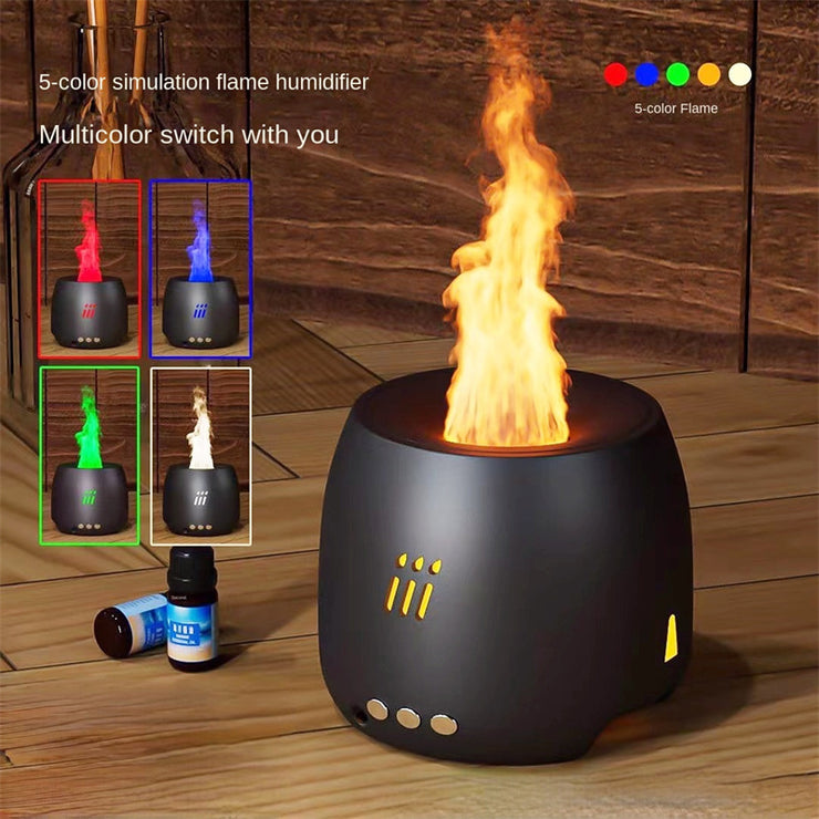 Flame Aroma Diffuser Air Humidifier Ultrasonic Cool Mist Maker Fogger Led Essential Oil Flame Lamp Difusor